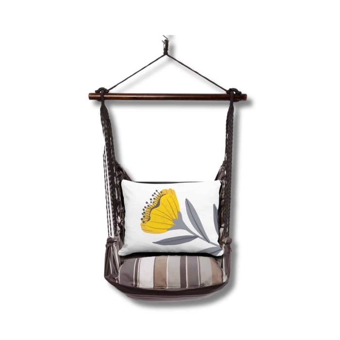 Swing Set 4 piece - Slate Gray Stripe w/ Yellow Poppy <br>(Item # sws-sg-jap2501) - Image 3