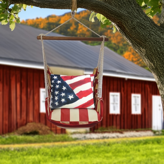 Swing Set 4 piece - Americana Stripe w/ Flag <br>(Item # amrr601-sp)