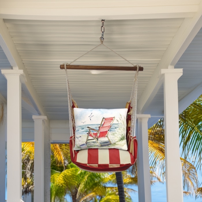 Swing Set 4 piece - Americana Stripe w/ Red Beach Chair <br>(Item # amsw905-sp)
