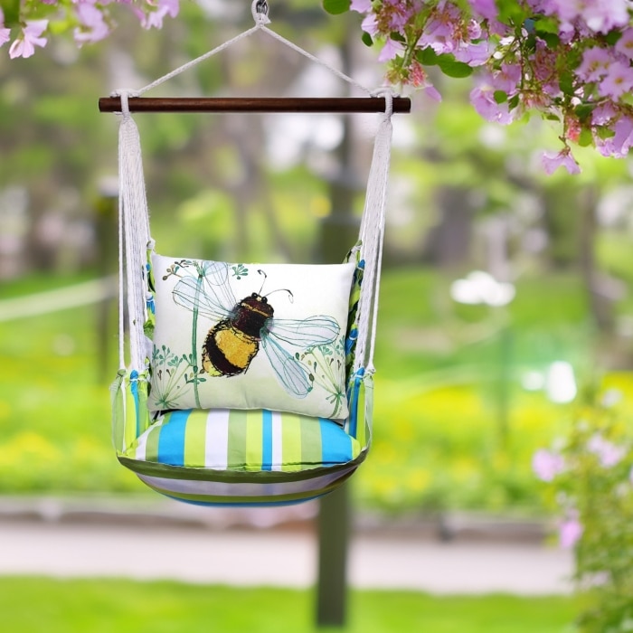 Swing Set 4 piece - Beach Boulevard Stripe w/ Bumblebee Bee Wisp <br>(Item # bbrr105-sp)