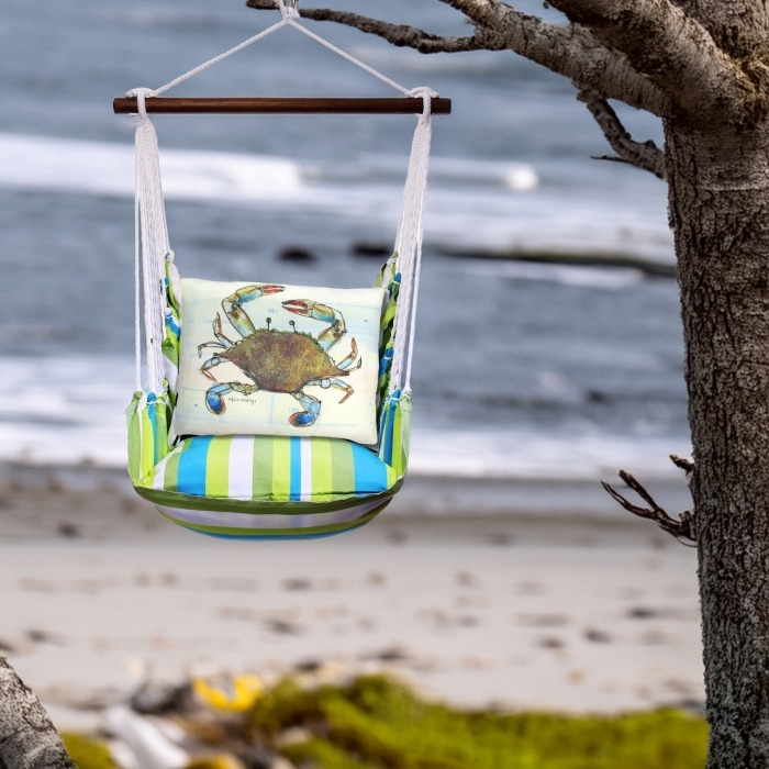 Swing Set 4 piece - Beach Boulevard Stripe w/ Traditional Crab <br>(Item # bbrr907-sp)