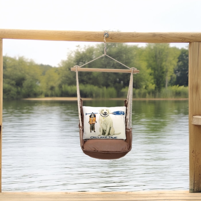 Swing Set 4 piece - Chocolate Solid w/ Lake Time <br>(Item # chmlt302-sp)