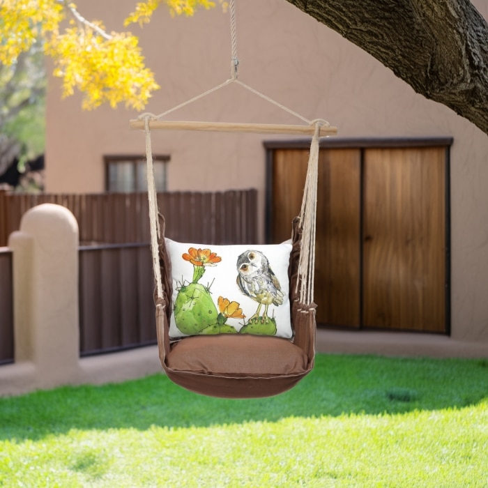 Swing Set 4 piece - Chocolate Solid w/ Owl on Prickly Cactus <br>(Item # chrr713-sp)