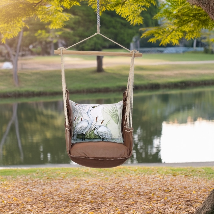 Swing Set 4 piece - Chocolate Solid w/ Heron Pair <br>(Item # chsw101-sp)