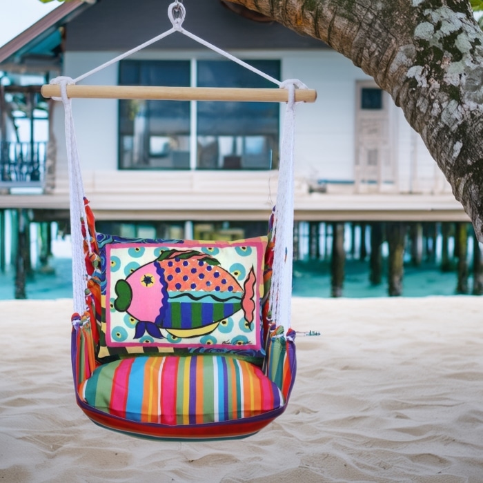 Swing Set 4 piece - Le Jardin Stripe w/ Fish <br>(Item # ljvc-sp)