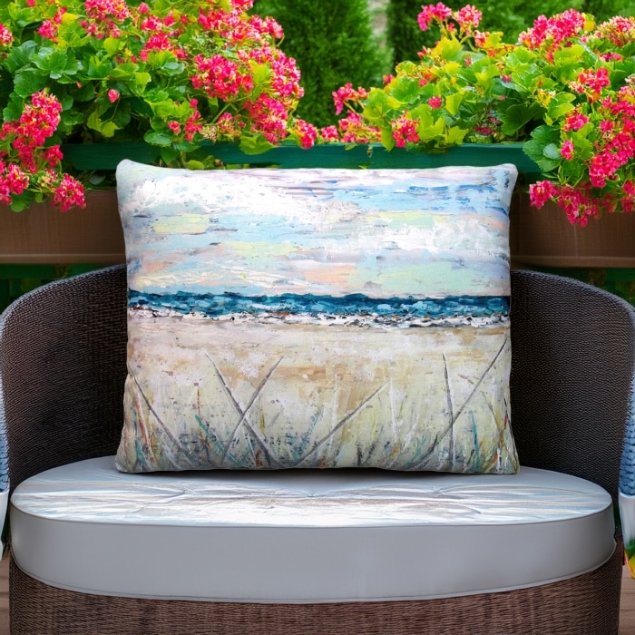 Outdoor Pillow Coastal Landscape 2 19x24 <br>(Item # ls202hp)