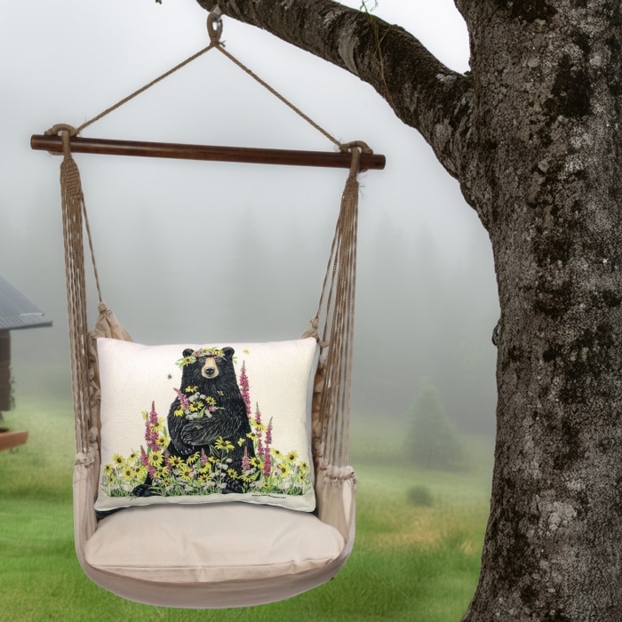 Swing Set 4 piece - Latte Solid w/ Wildflower Bear <br>(Item # ltmlt461-sp)