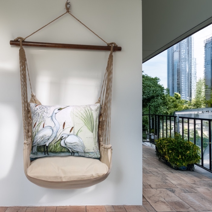 Swing Set 4 piece - Latte Solid w/ Heron Pair <br>(Item # ltsw101-sp)