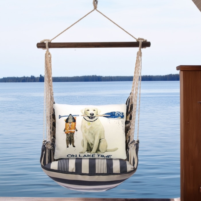 Swing Set 4 piece - Marina Stripe w/ Lake Time <br>(Item # mamlt302-sp)