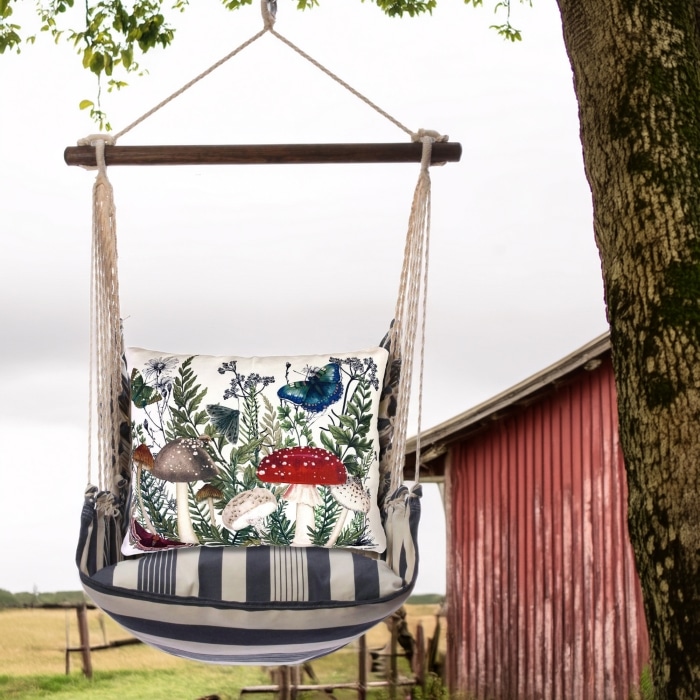 Swing Set 4 piece - Marina Stripe w/ Botanical Mushrooms 1 <br>(Item # mant402-sp)