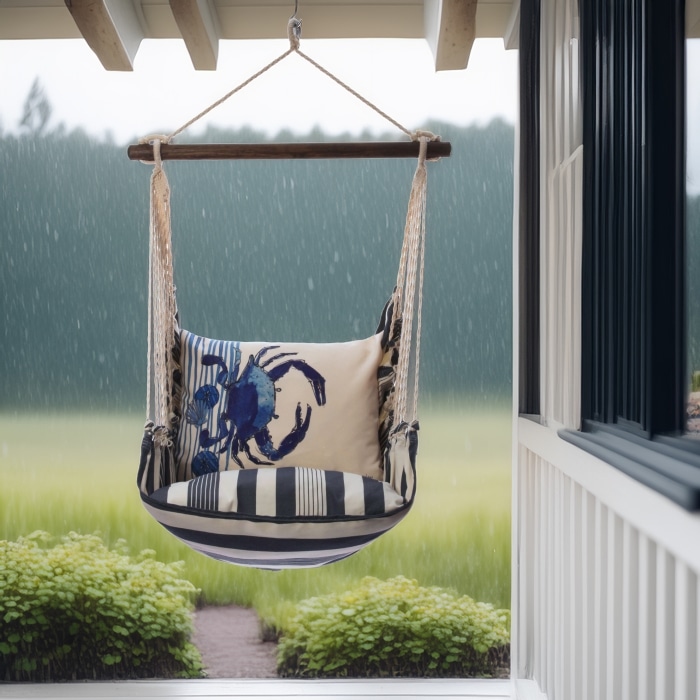 Swing Set 4 piece - Marina Stripe w/ Crab <br>(Item # Blue) <br>(Item # marr915-sp)