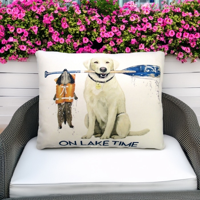Outdoor Pillow Lake Time 19x24 <br>(Item # mlt302hp)