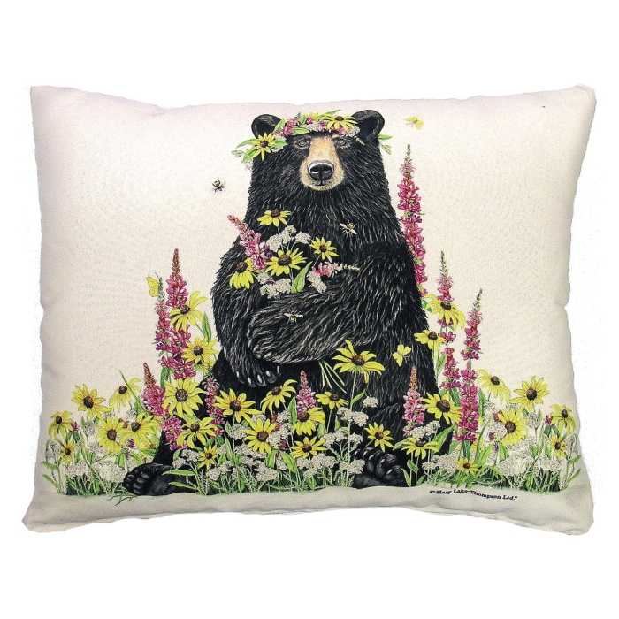 Outdoor Pillow Wildflower & Bear 19x24 <br>(Item # mlt461hp) - Image 2