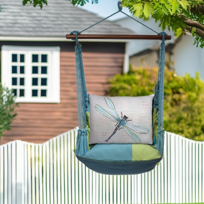 Swing Set 4 piece - Meadow Mist Stripe w/ Dragonfly Blue <br>(Item # mmrr202-sp)