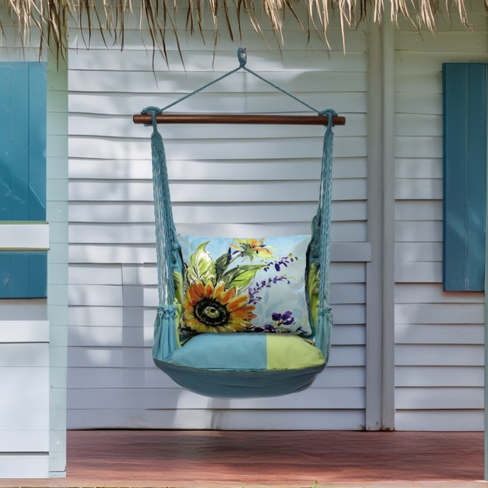Swing Set 4 piece - Meadow Mist Stripe w/ Sunflowers on Teal 2 <br>(Item # mmsw304-sp)