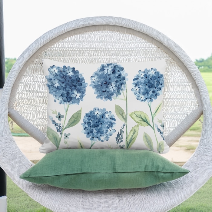 Outdoor Pillow Four Hydrangeas 19x24 <br>(Item # pph-brd2501)