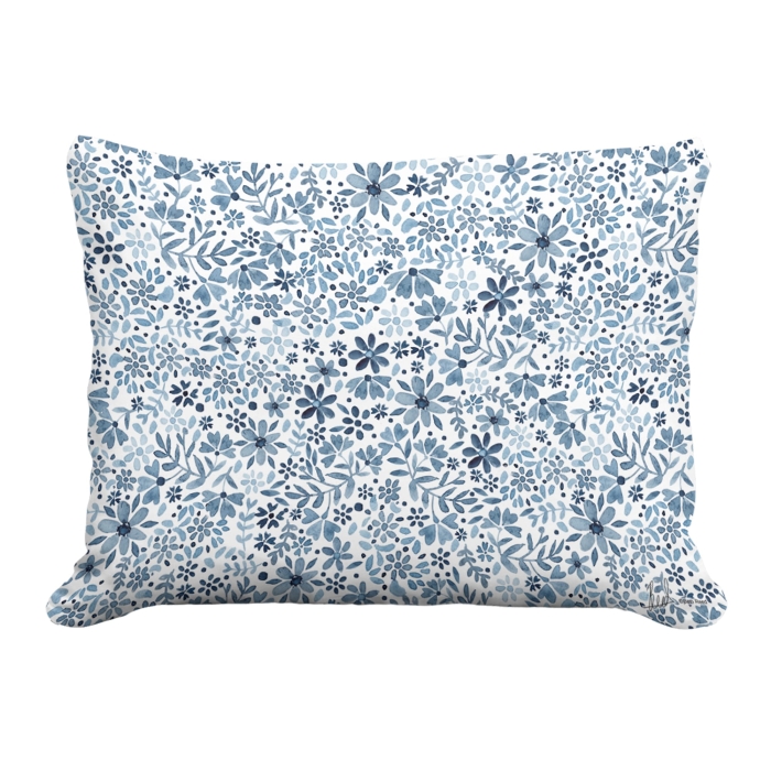 Outdoor Pillow Indigo Flourish 19x24 <br>(Item # pph-brd2512) - Image 2