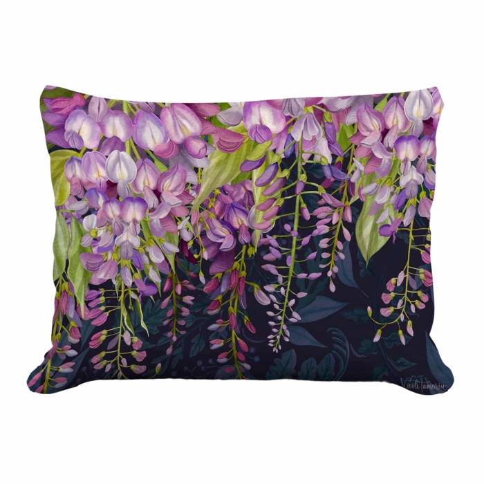 Outdoor Pillow Midnight Garden Wisteria 19x24 <br>(Item # pph-nt2502) - Image 2