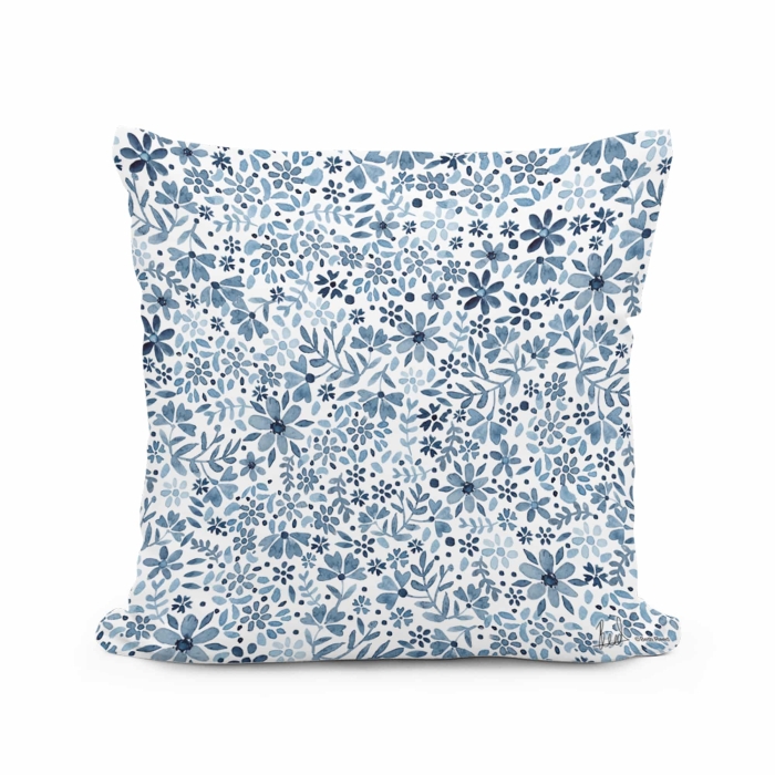 Outdoor Pillow Indigo Flourish 18x18 <br>(Item # ppl-brd2512) - Image 2