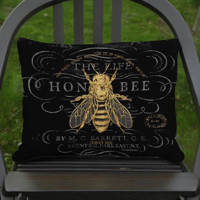 Outdoor Pillow Vintage Bee 13x18 <br>(Item # ppw-cb701)