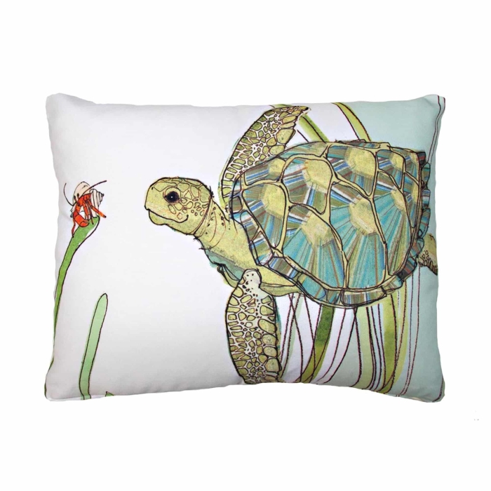 Outdoor Pillow Sea Turtle 19x24 <br>(Item # rr502hp) - Image 2