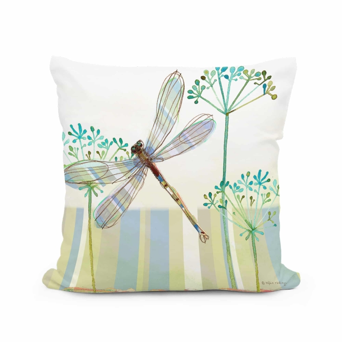 Outdoor Pillow Dragonfly Wisp 18x18 <br>(Item # rr604lcs) - Image 2