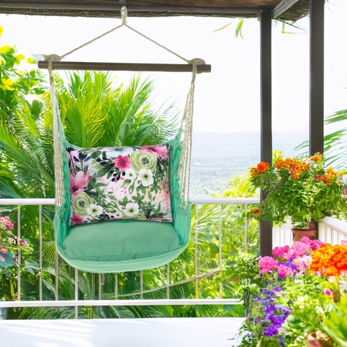 Swing Set 4 piece - Seafoam Green Solid w/ Meadow Dance 2 <br>(Item # sfjh462-sp)