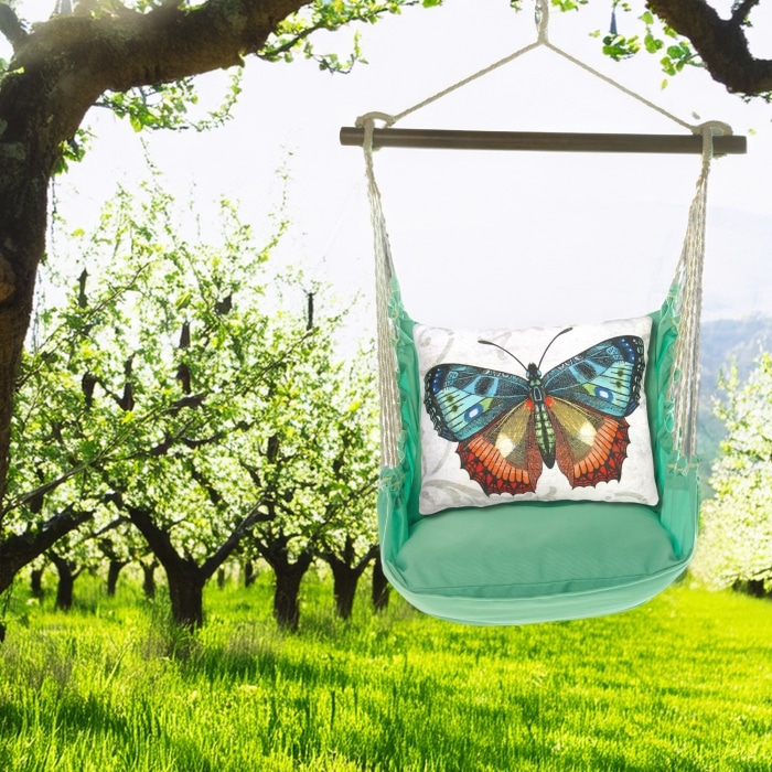 Swing Set 4 piece - Seafoam Green Solid w/ Butterfly M2 <br>(Item # sfsn302-sp)