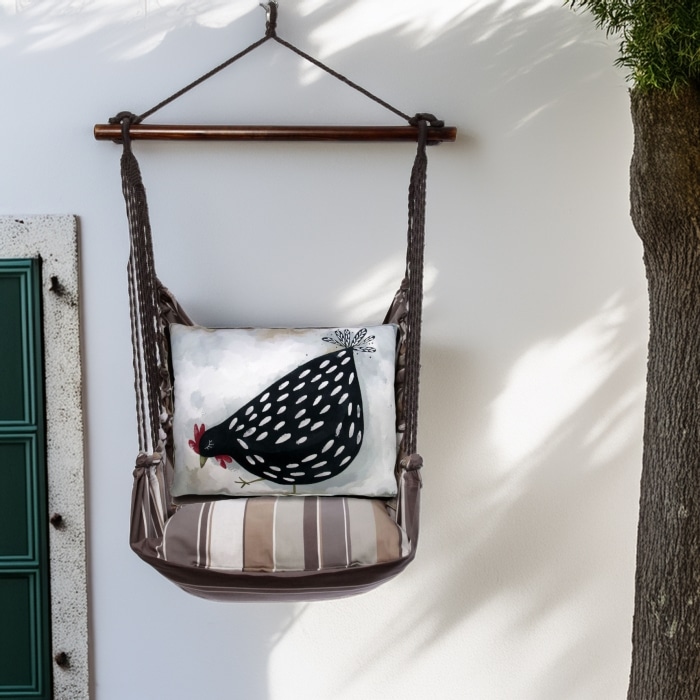 Swing Set 4 piece - Slate Gray Stripe w/ Good Chick <br>(Item # right) <br>(Item # sgll401-sp)