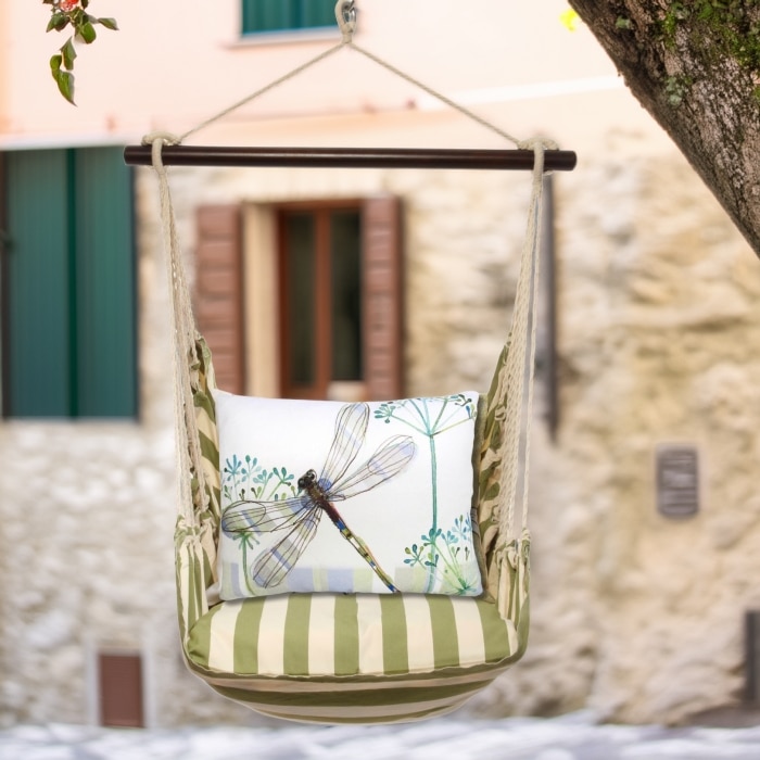 Swing Set 4 piece - Summer Palms Stripe w/ Dragonfly Wisp <br>(Item # sprr604-sp)