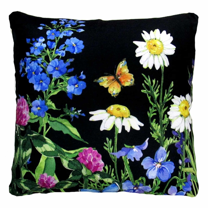 Outdoor Pillow Garden Meadow 2 <br>(Item # Black background) 18x18 <br>(Item # sr210lcs) - Image 2