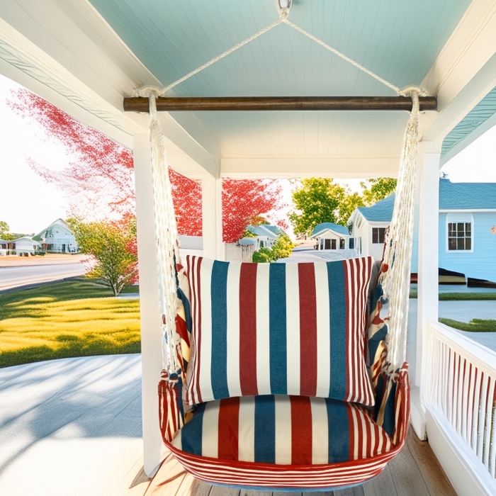 Swing Set 4 piece - Stars & Stripes w/ Star & Stripe <br>(Item # ss366-sp)
