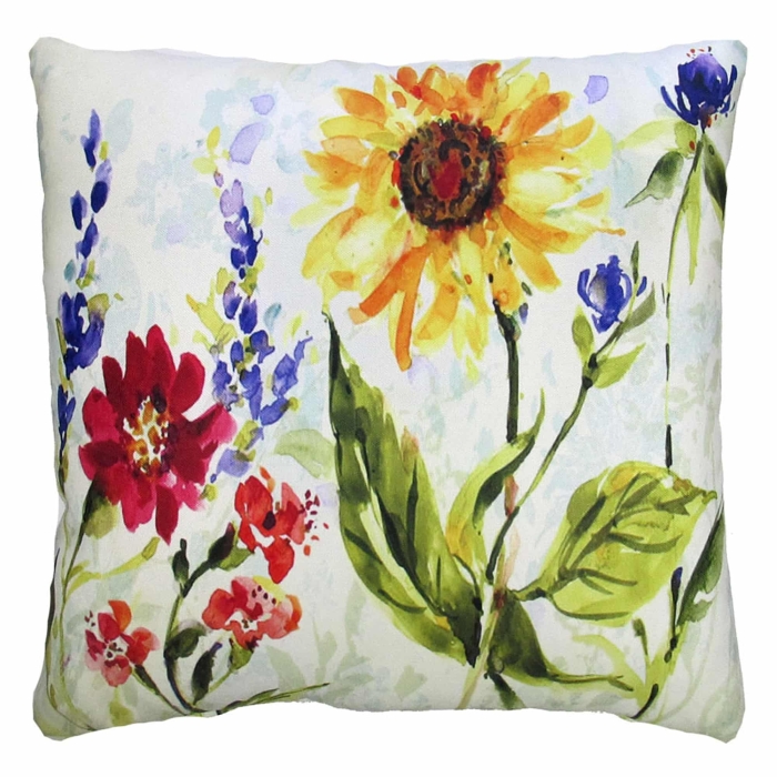Outdoor Pillow Sunflower Field 18X18 <br>(Item # sw107lcs) - Image 2