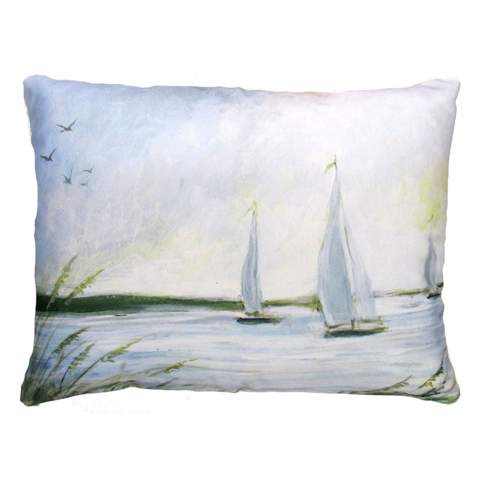 Outdoor Pillow Sailboats 19x24 <br>(Item # sw465hp) - Image 2
