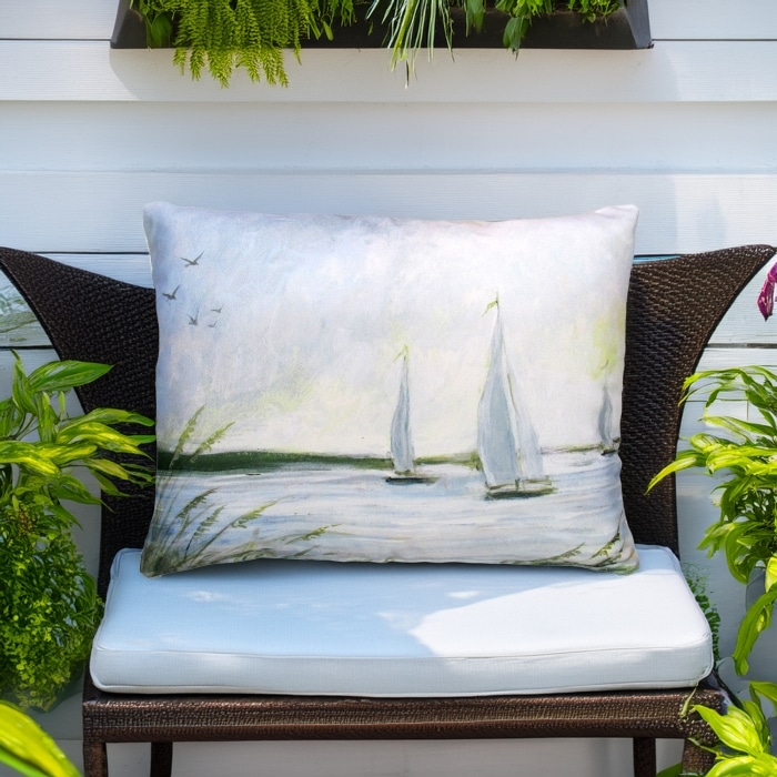 Outdoor Pillow Sailboats 19x24 <br>(Item # sw465hp)