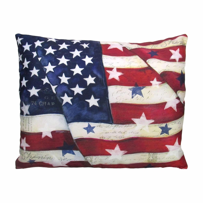 Outdoor Pillow American Flag with Stars 19x24 <br>(Item # sw469hp) - Image 2
