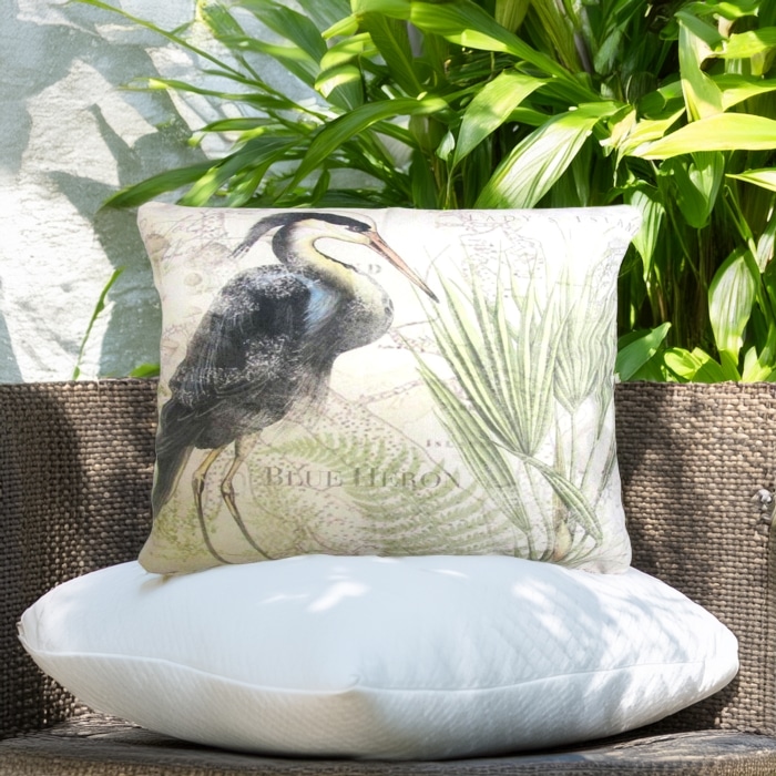 Outdoor Pillow Great Heron 1 19x24 <br>(Item # sw603hp)