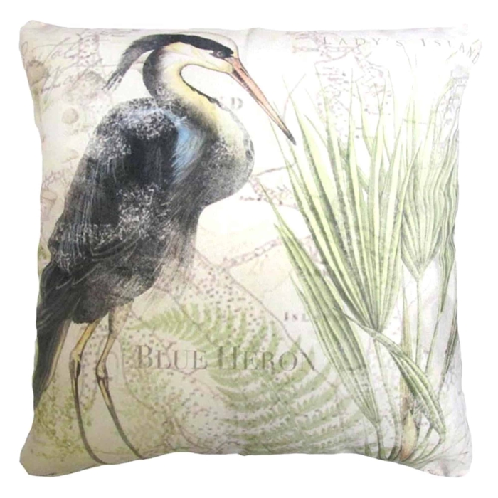 Outdoor Pillow Great Heron 1 18x18 <br>(Item # sw603lcs) - Image 2