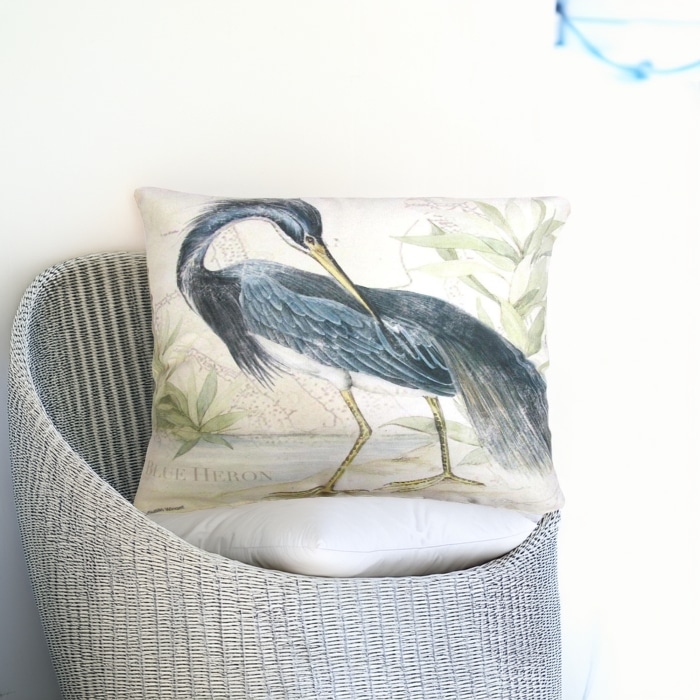 Outdoor Pillow Great Heron 2 19x24 <br>(Item # sw604hp)