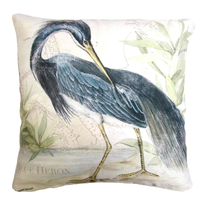 Outdoor Pillow Great Heron 2 18x18 <br>(Item # sw604lcs) - Image 2