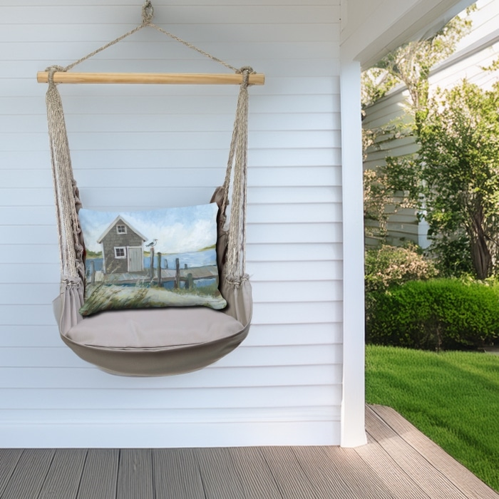 Swing Set 4 piece - Gray Solid w/ Boat House Pier <br>(Item # sws-gr-sw2506)