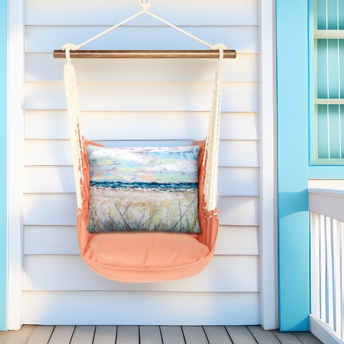 Swing Set 4 piece - Living Coral w/ Coastal Landscape 2 <br>(Item # sws-lc-ls202)