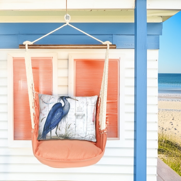 Swing Set 4 piece - Living Coral w/ Majestic Heron <br>(Item # sws-lc-sw803)