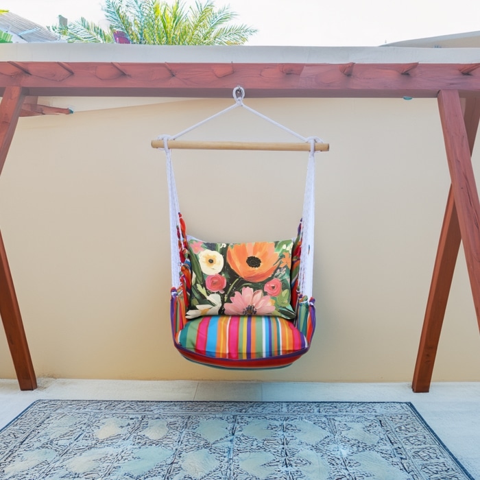 Swing Set 4 piece - Le Jardin Stripe w/ Spring Fling <br>(Item # sws-lj-ar2501)