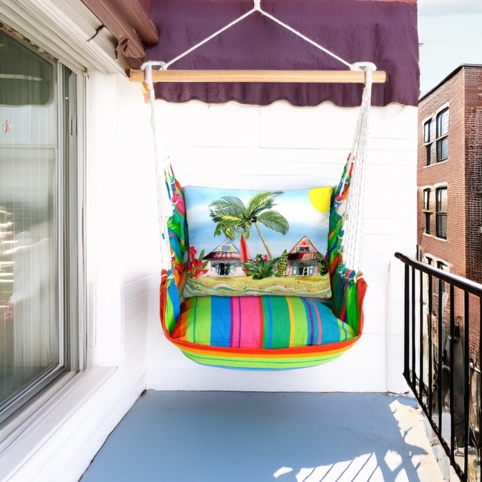 Swing Set 4 piece - Le Jardin Nouveau w/ Surf Shacks <br>(Item # sws-ljn-lz302)