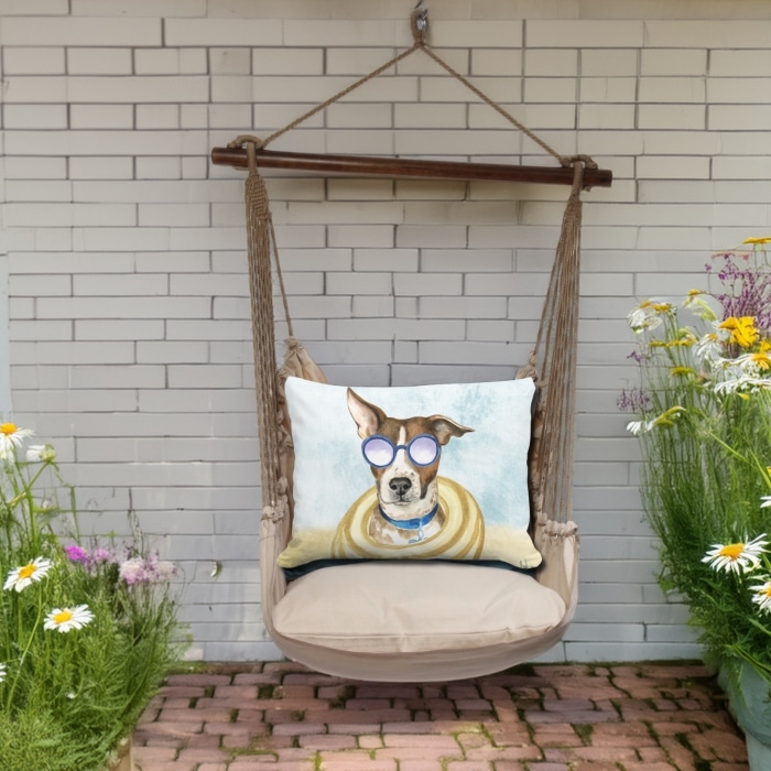 Swing Set 4 piece - Latte Solid w/ Cool Dog <br>(Item # sws-lt-brd2504)