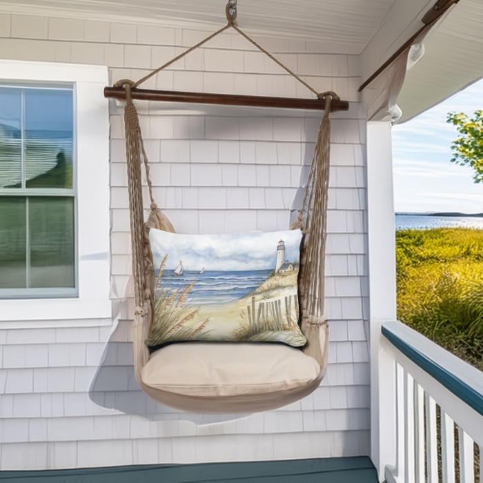 Swing Set 4 piece - Latte Solid w/ Beach and Lighthouse <br>(Item # sws-lt-sw2511)