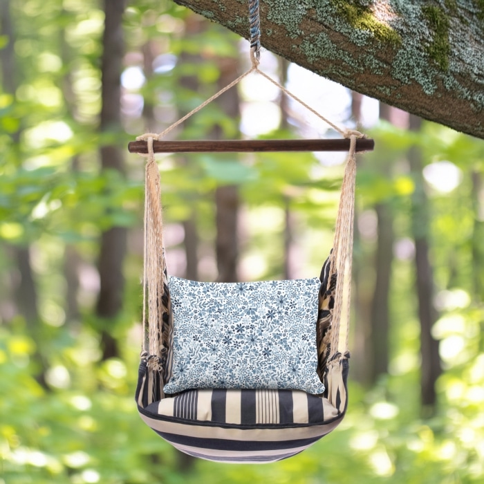 Swing Set 4 piece - Marina Stripe w/ Indigo Flourish <br>(Item # sws-ma-brd2512)