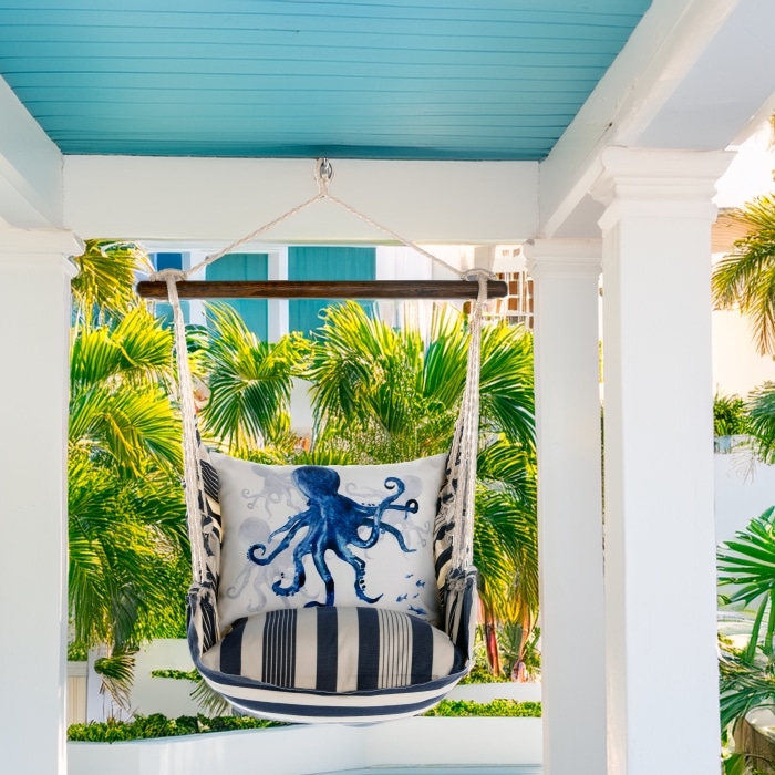 Swing Set 4 piece - Marina Stripe w/ Indigo Octopus <br>(Item # sws-ma-eh2503)