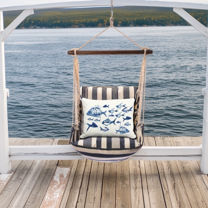 Swing Set 4 piece - Marina Stripe w/ Underwater Ballet <br>(Item # sws-ma-eh2504)